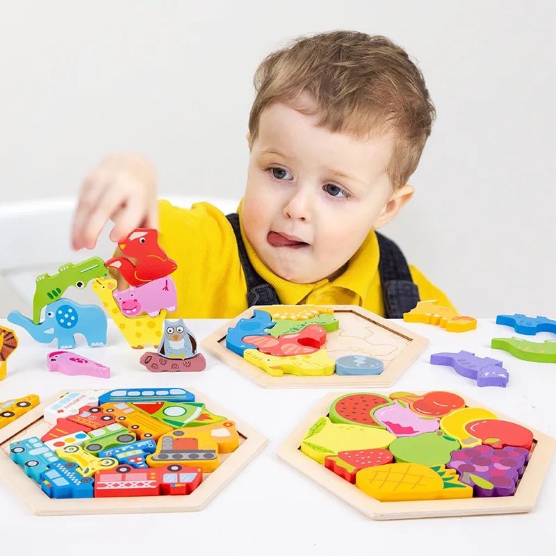 Mossy and Me Baby Holzpuzzle – Kreatives 3D-Montessori-Puzzle für Kinder
