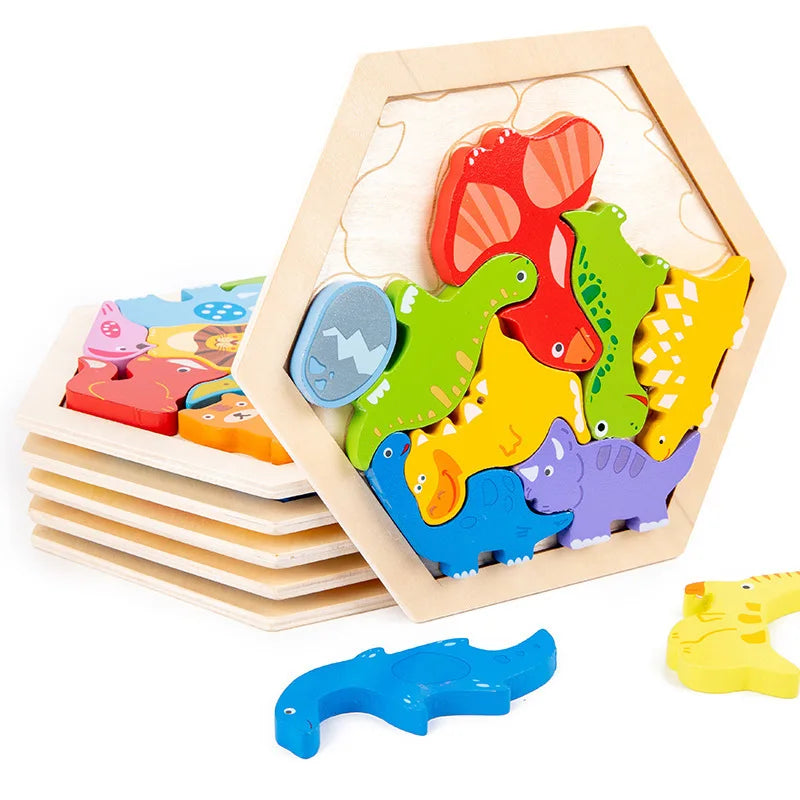 Mossy and Me Baby Holzpuzzle – Kreatives 3D-Montessori-Puzzle für Kinder