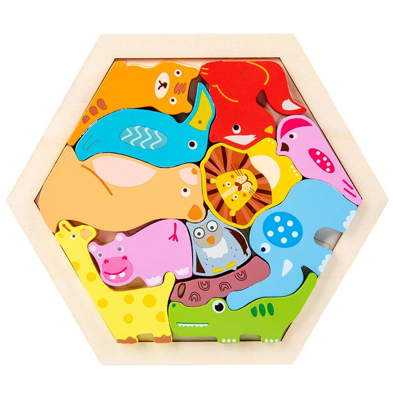 Mossy and Me Baby Holzpuzzle – Kreatives 3D-Montessori-Puzzle für Kinder