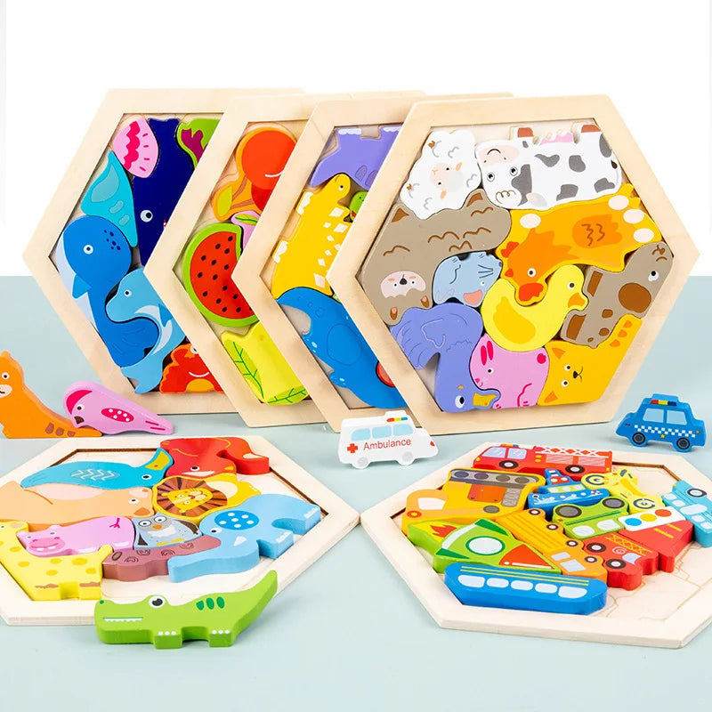 Mossy and Me Baby Holzpuzzle – Kreatives 3D-Montessori-Puzzle für Kinder
