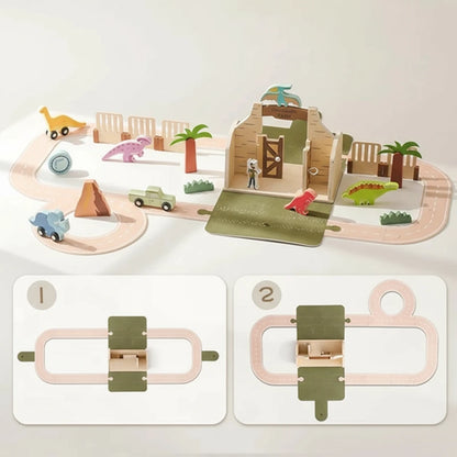 Mossy and Me – Little Explorer Set | Montessori Reise-Holzspielzeug ab 1 Jahren | Dino Edition & Farm Edition