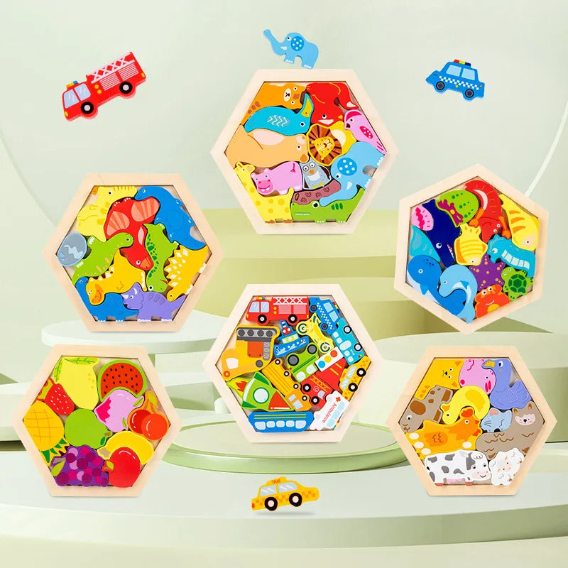 Mossy and Me Baby Holzpuzzle – Kreatives 3D-Montessori-Puzzle für Kinder