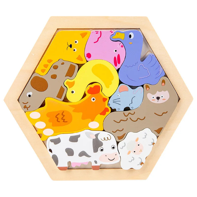 Mossy and Me Baby Holzpuzzle – Kreatives 3D-Montessori-Puzzle für Kinder