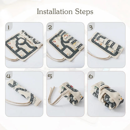 Mossy and Me | Montessori Verkehrs-Spielset – Stadt-Straßenkarte