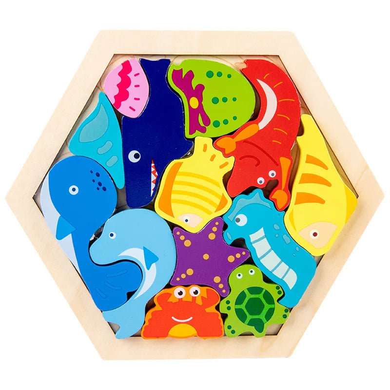 Mossy and Me Baby Holzpuzzle – Kreatives 3D-Montessori-Puzzle für Kinder
