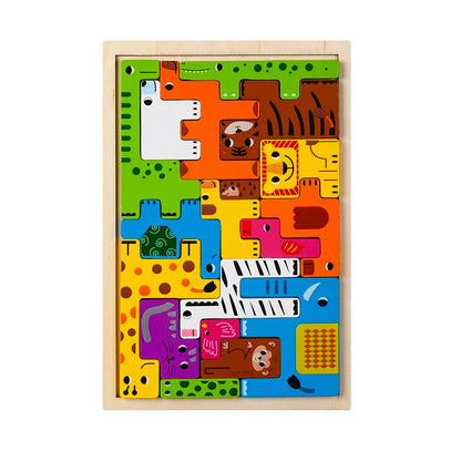 Mossy and Me Montessori Holzpuzzle – Lernspielzeug aus Holz für Kinder