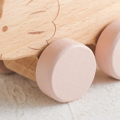 Mossy and Me | Holz Baby Auto & Dinosaurier Beißring – Montessori Beiß- & Lernspielzeug aus Buchenholz