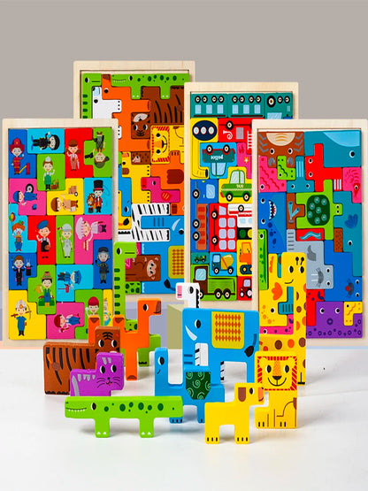 Mossy and Me Montessori Holzpuzzle – Lernspielzeug aus Holz für Kinder